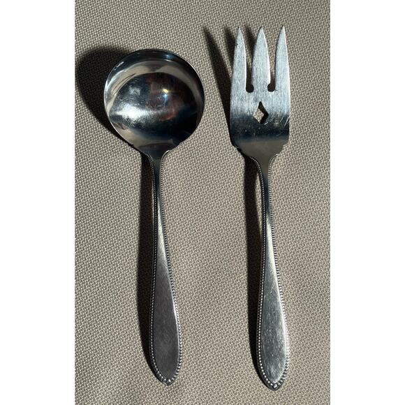Interpur Stainless Steel Ladle Meat Fork Dots - Picture 1 of 5